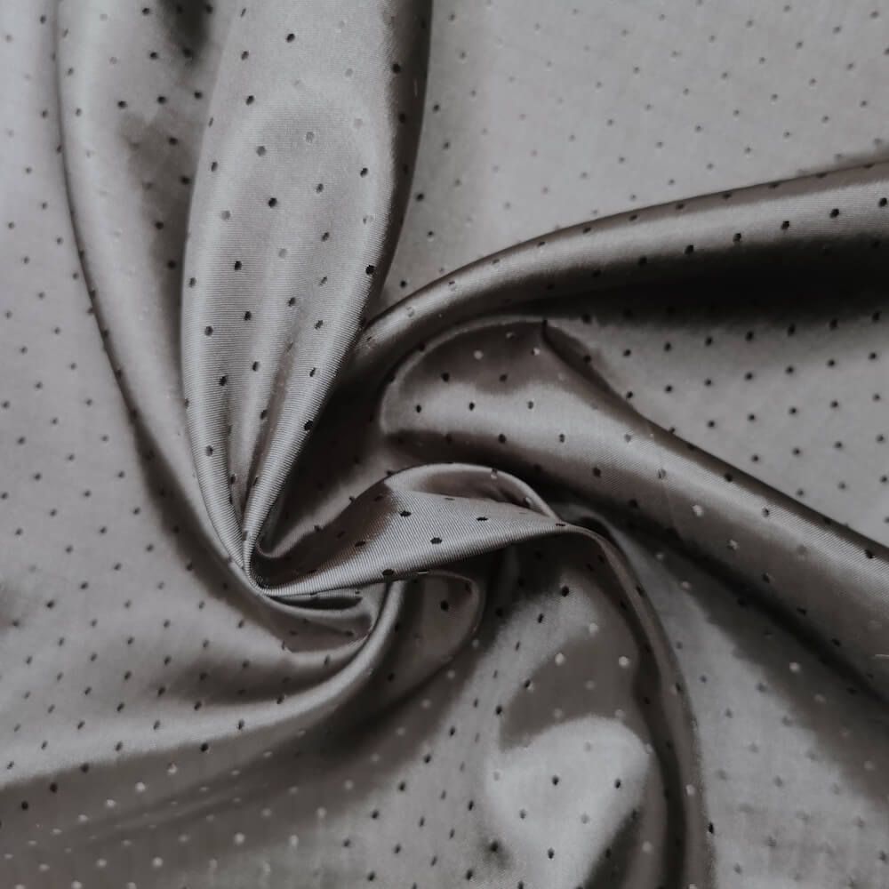 Light Grey Dobby Spot Cotton Stretch Fabric