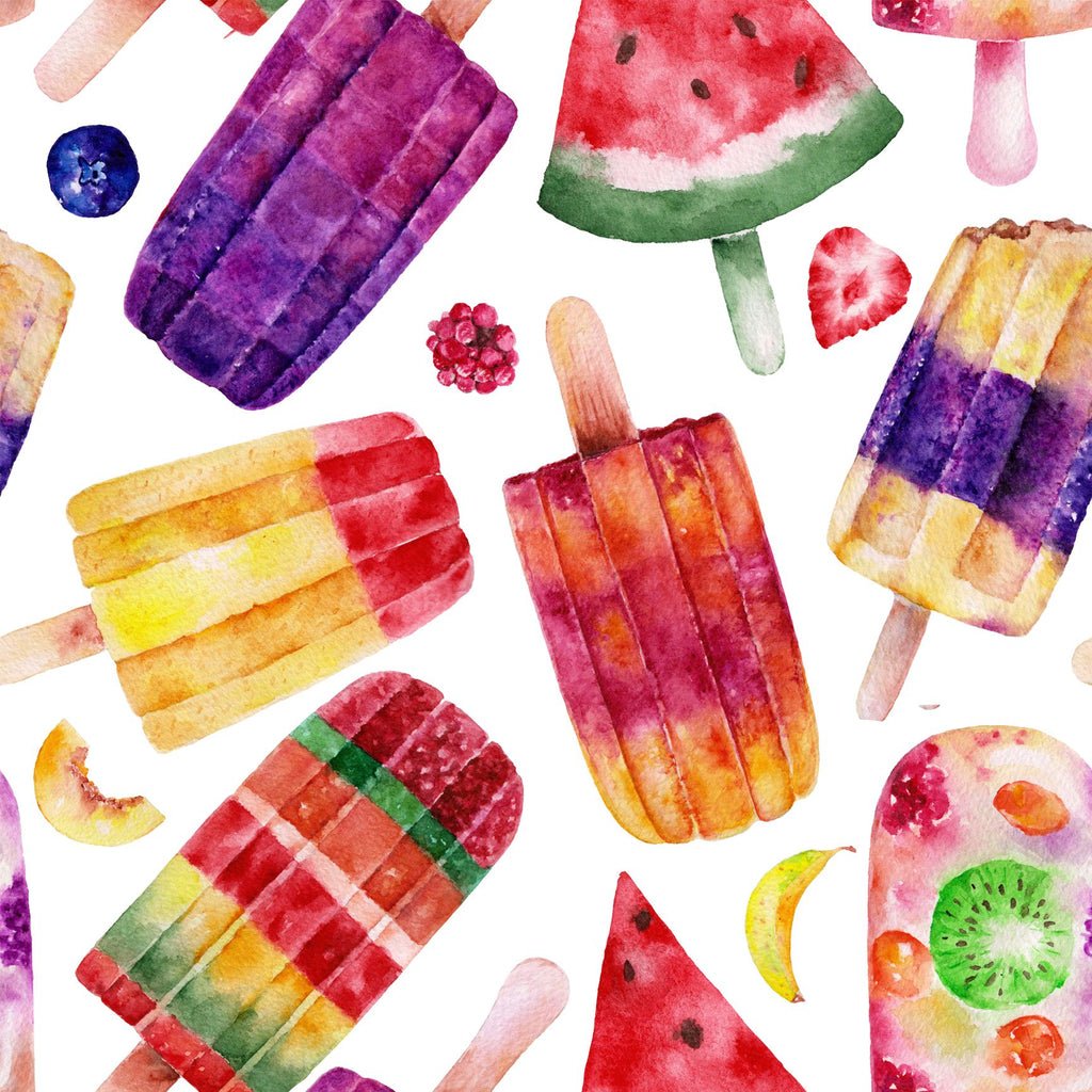 FF1047 Ice Lollies White - Digital Print 100% Quilting Cotton