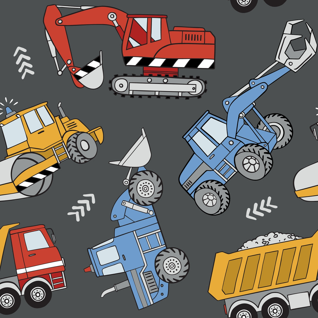 FF1055/04 Construction Vehicles - Digital Print 100% Quilting Cotton, Approx. 44" (112cm) Wide