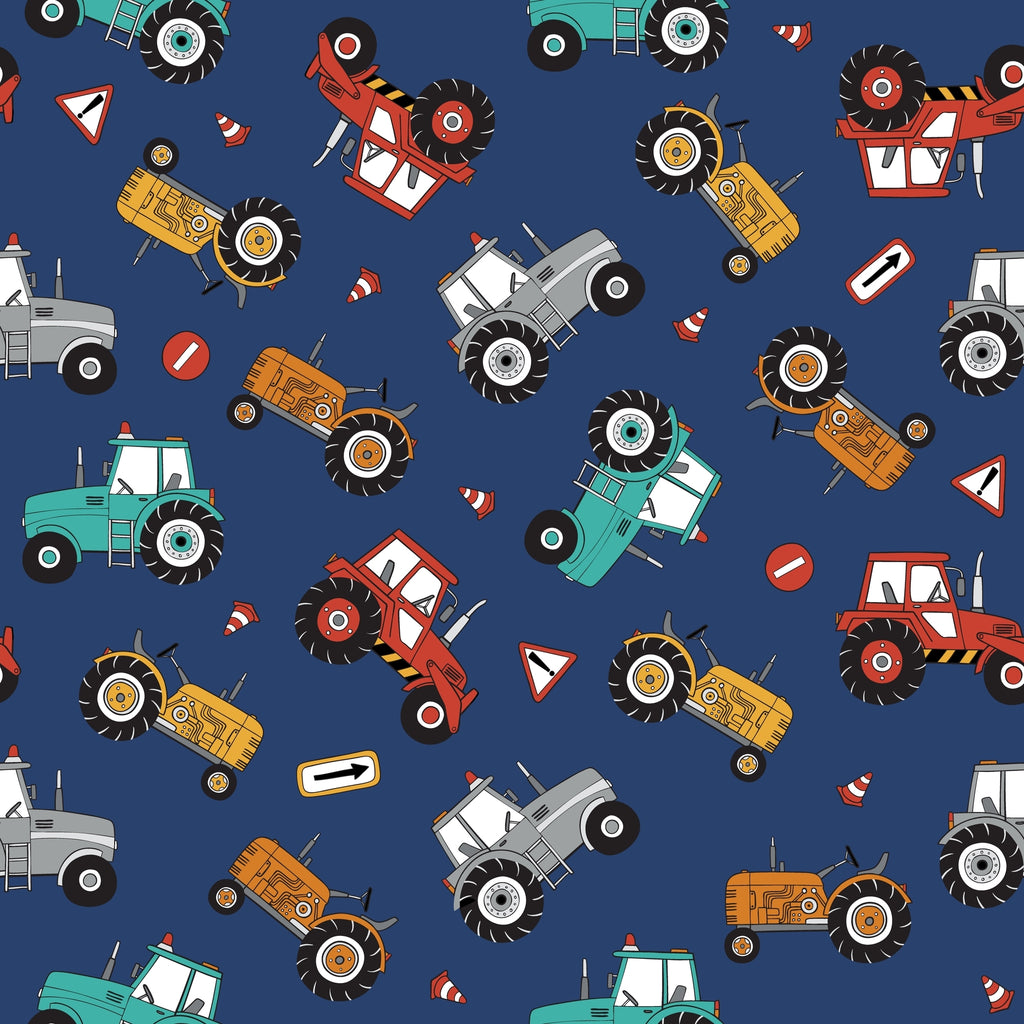 FF1055/05 Tumbling Trucks - Digital Print 100% Quilting Cotton, Approx. 44" (112cm) Wide