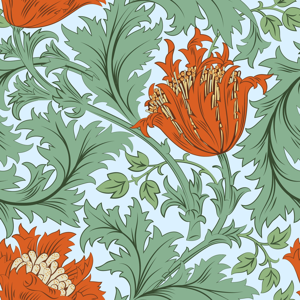 William Morris Inspired Singles Design 06 100% Quilting Cotton Approx. 44"/112cm