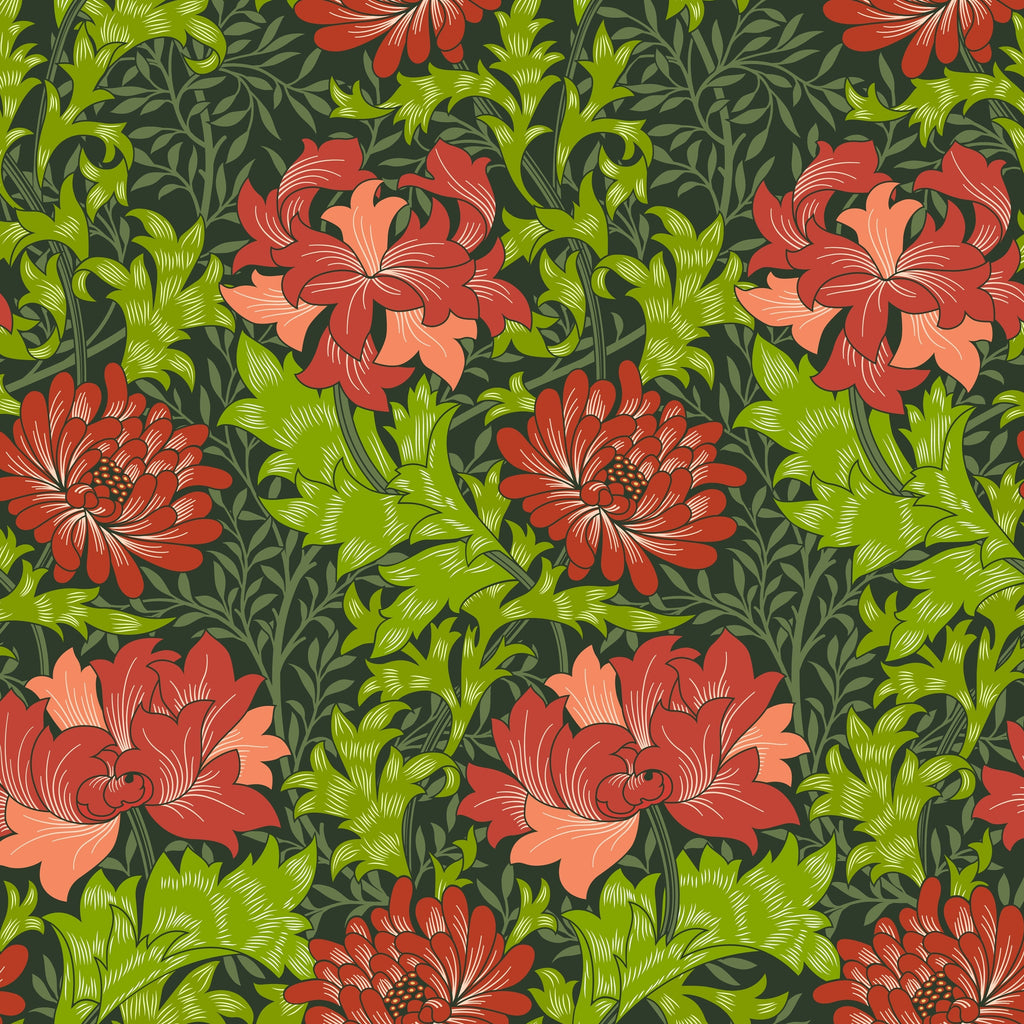 William Morris Inspired Singles Design 09 100% Quilting Cotton Approx. 44"/112cm