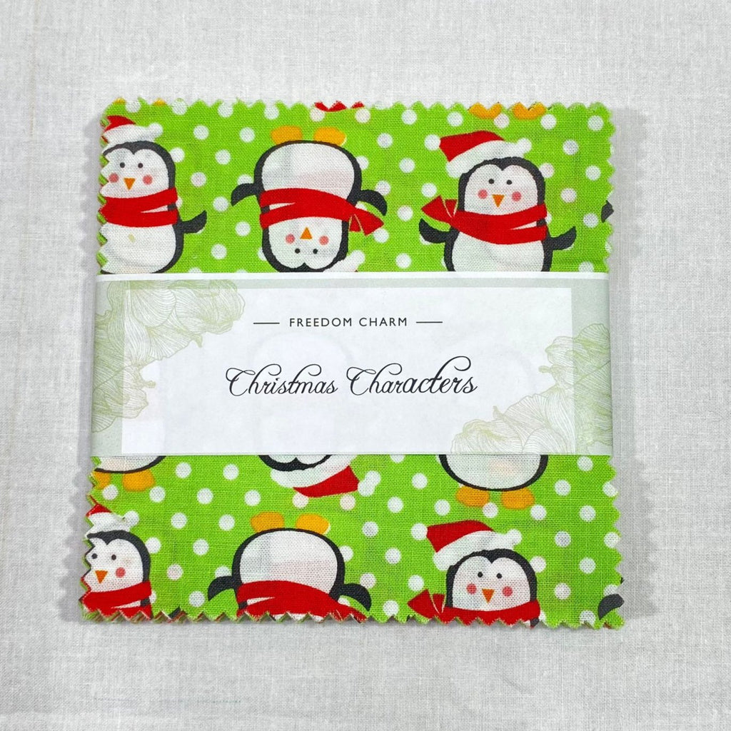 Christmas Characters 5" Quilting Cotton Fabric Squares - 42 x 5" by 5"