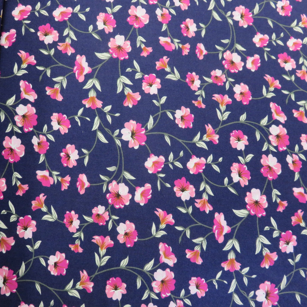 Poplin Print Design - 1015 Floral 100% Cotton Fabric 56"/140cm