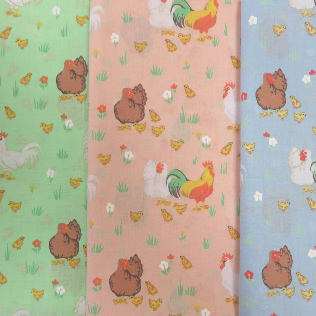 Chicken Family Design:2209 Polycotton Print 65% Polyester 35% Cotton Approx. 44"/112cm