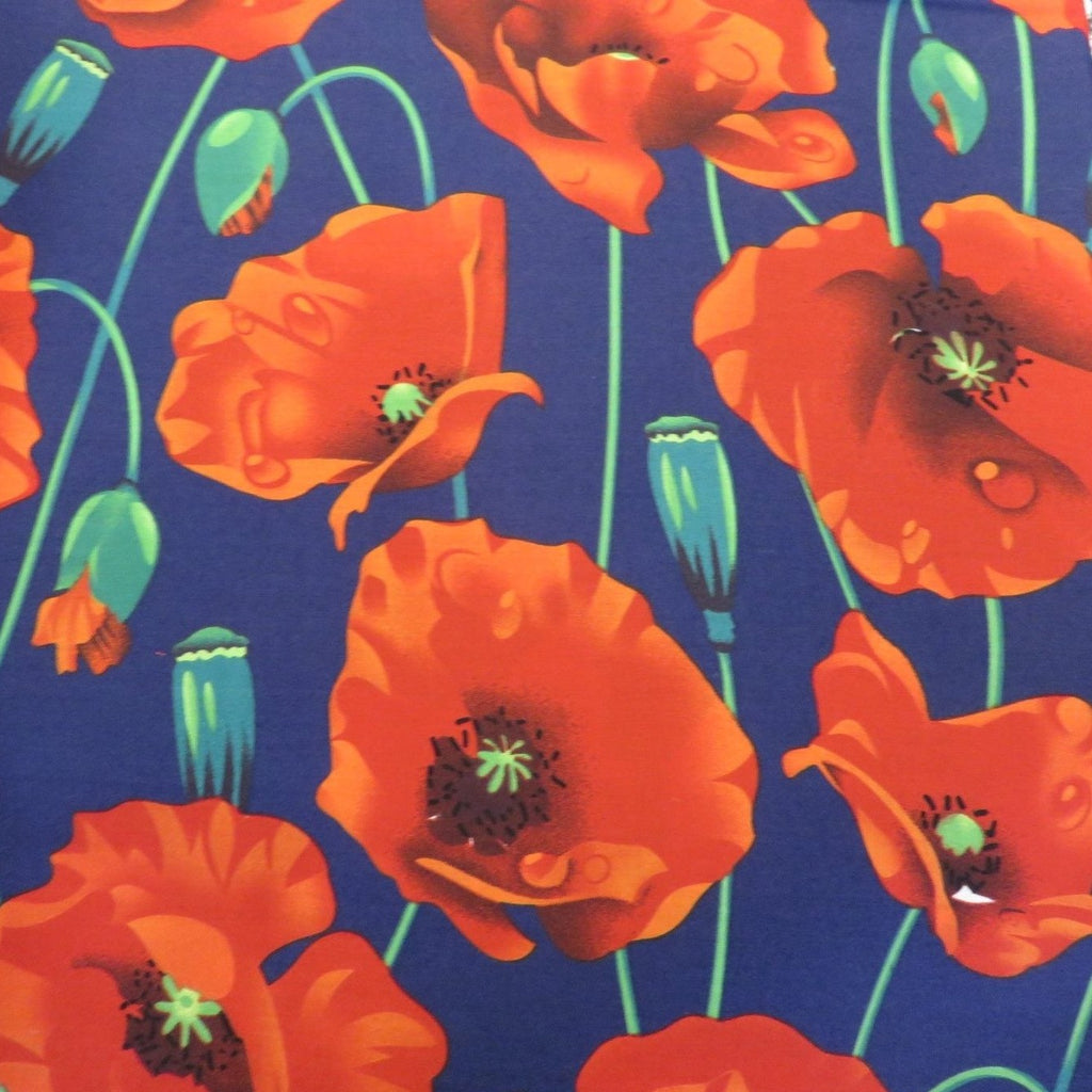 Poplin Print Design - 9601 Large Floral 100% Cotton Fabric 56"/140cm
