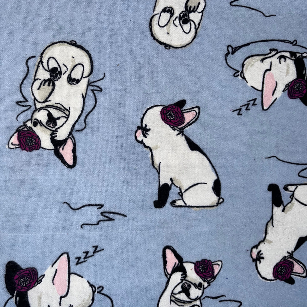 PO300/96 Dog with Flower Print Brushed Cotton, 45" Wide.