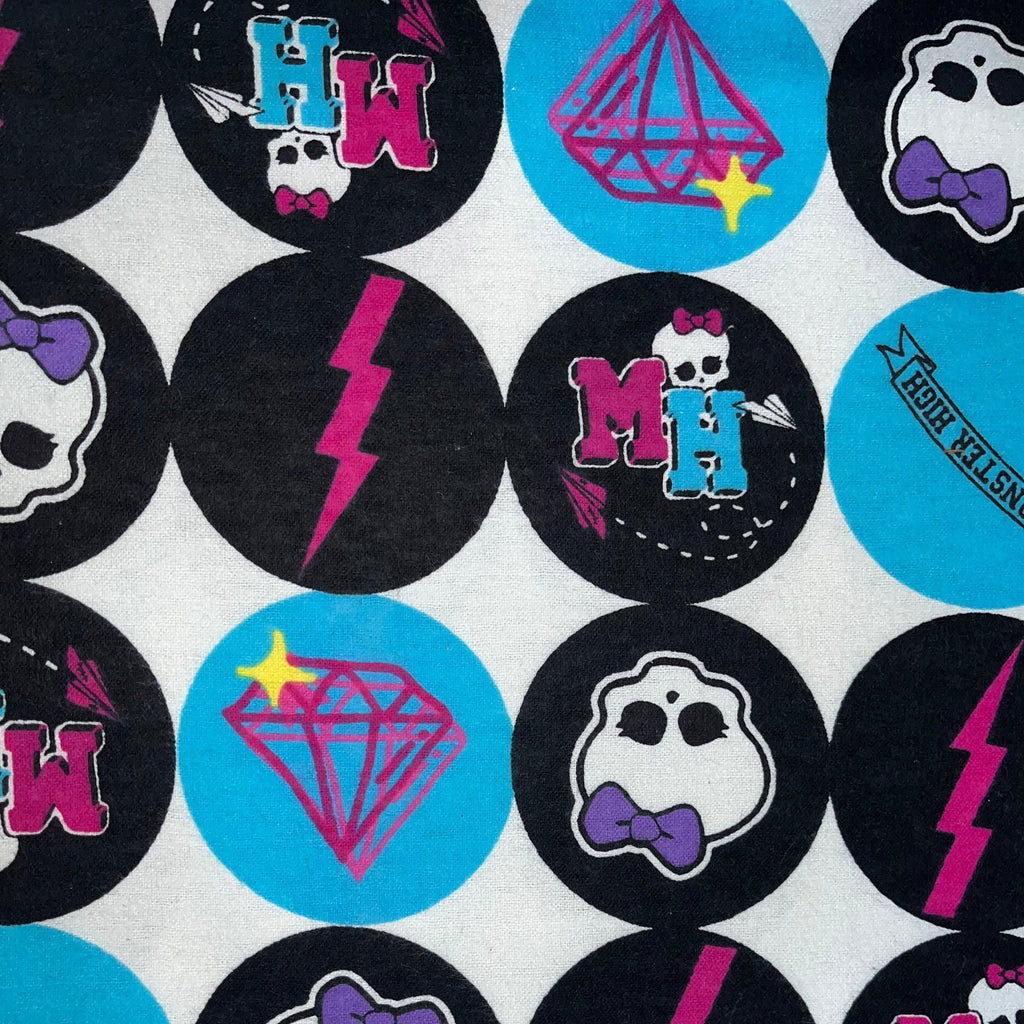 PO300/98 Monster High Print Brushed Cotton, 45" Wide.