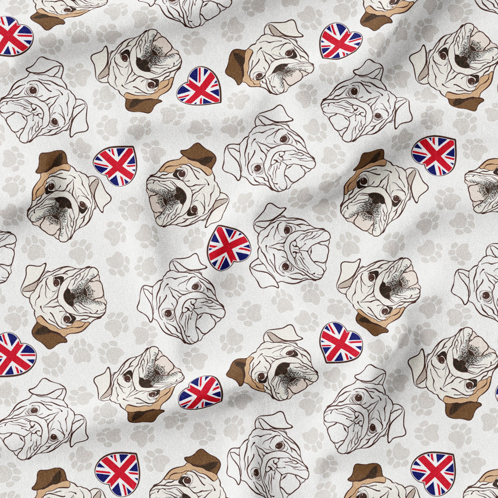 JB34 - British Bulldog - Digital Print 100% Quilting Cotton