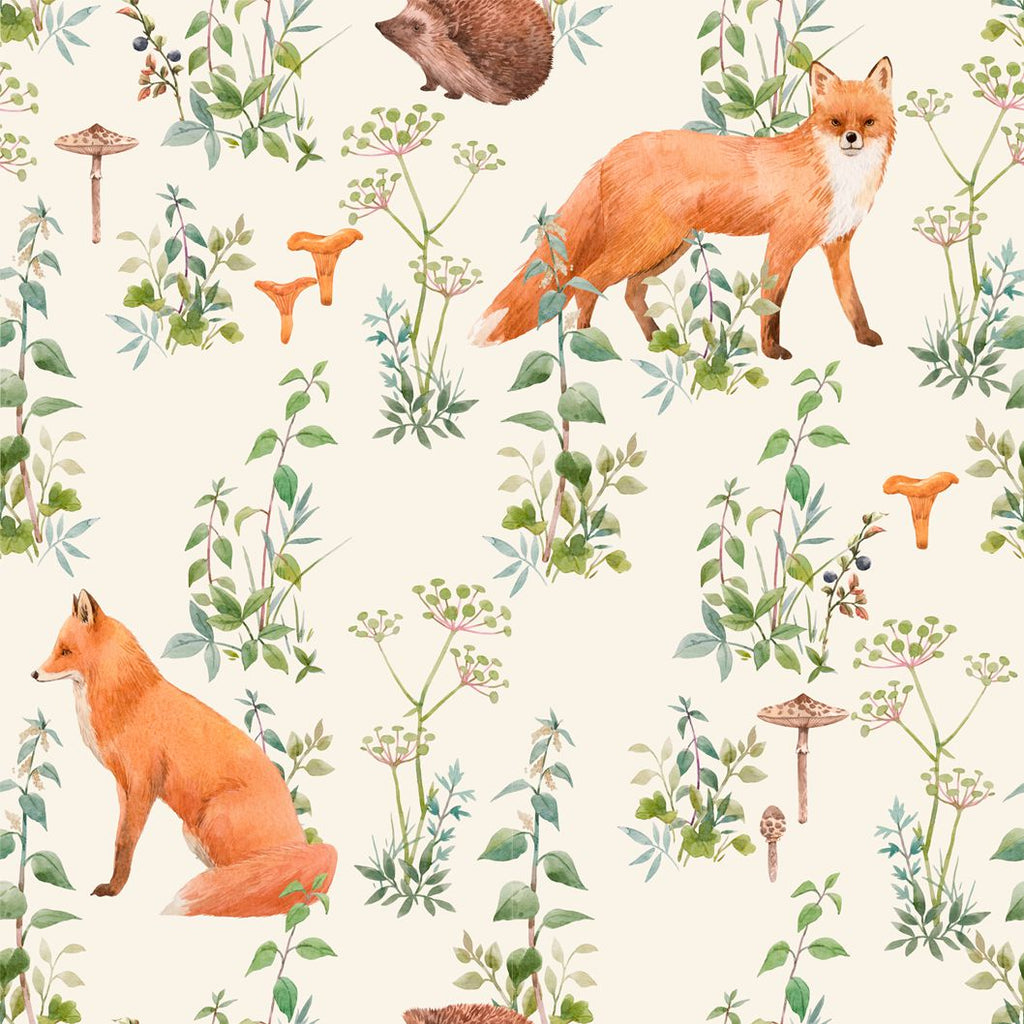 FF2042 Foxes and Hedgehogs - Digital Print 100% Quilting Cotton