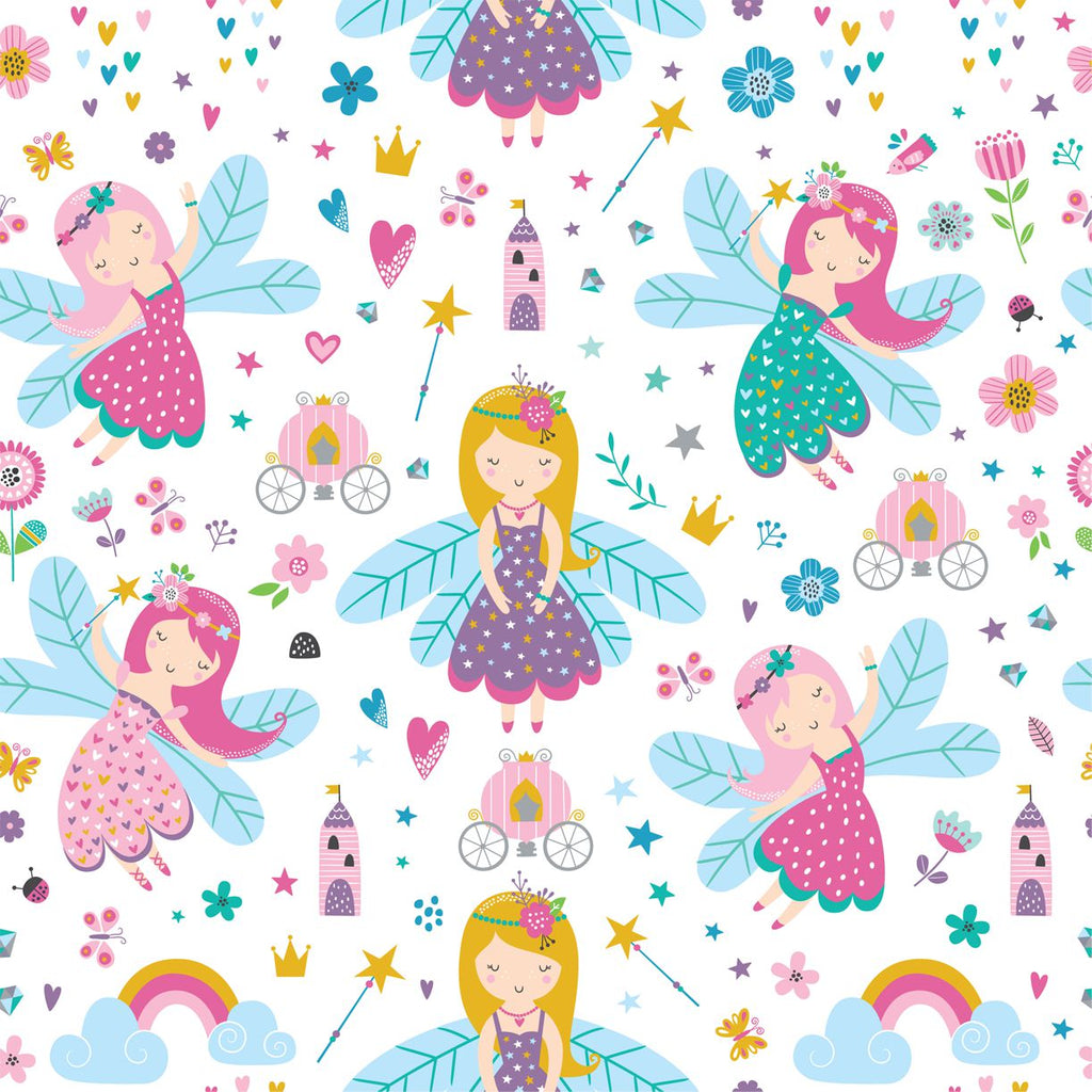 FF2046 Angels and Rainbows - Digital Print 100% Quilting Cotton
