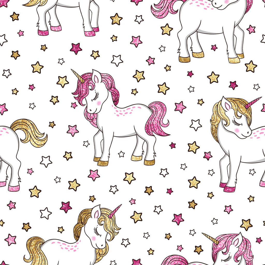 FF2049 Unicorn and Stars - Digital Print 100% Quilting Cotton