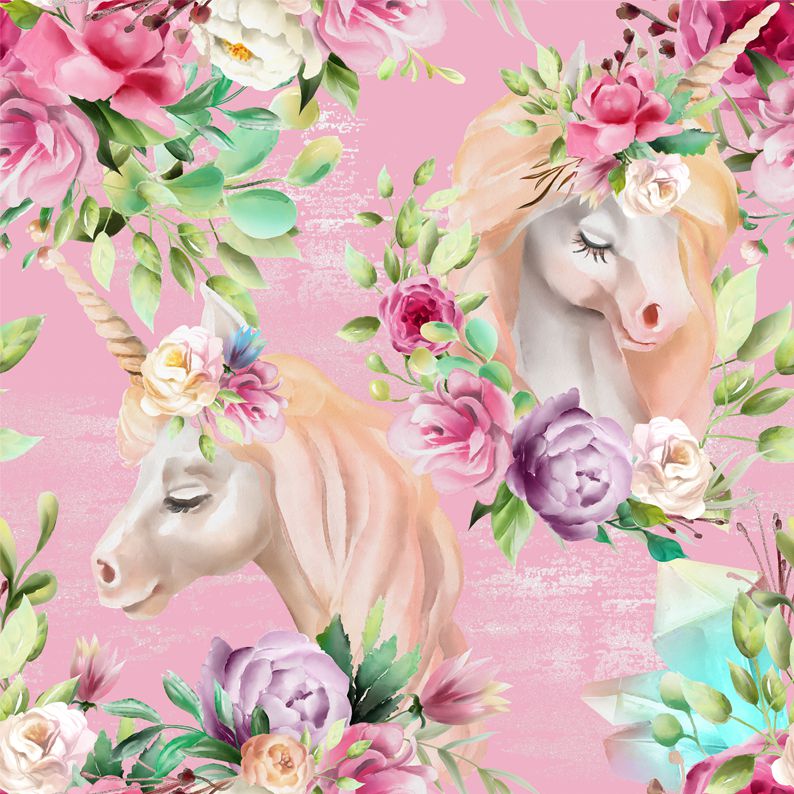 FF2055 Unicorn Heads - Digital Print 100% Quilting Cotton
