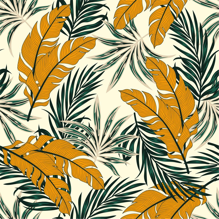 FF2072 Tropical Leaves - Digital Print 100% Quilting Cotton