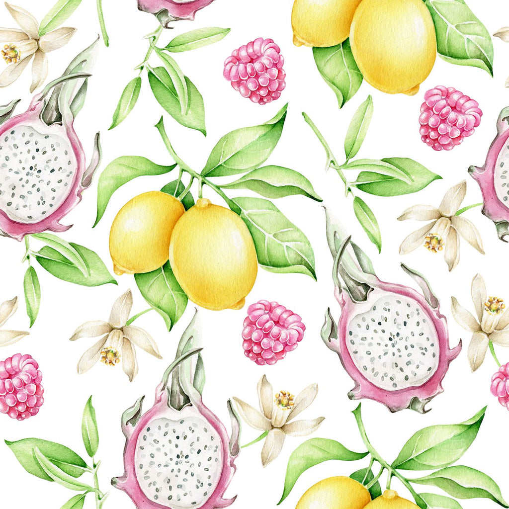 FF2083 Lemons & Raspberry - Digital Print 100% Quilting Cotton