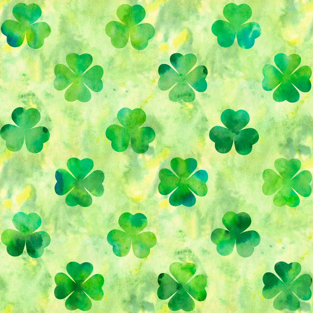 FF2120 Green Clover All Over, St Patricks Day - Digital Print 100% Quilting Cotton