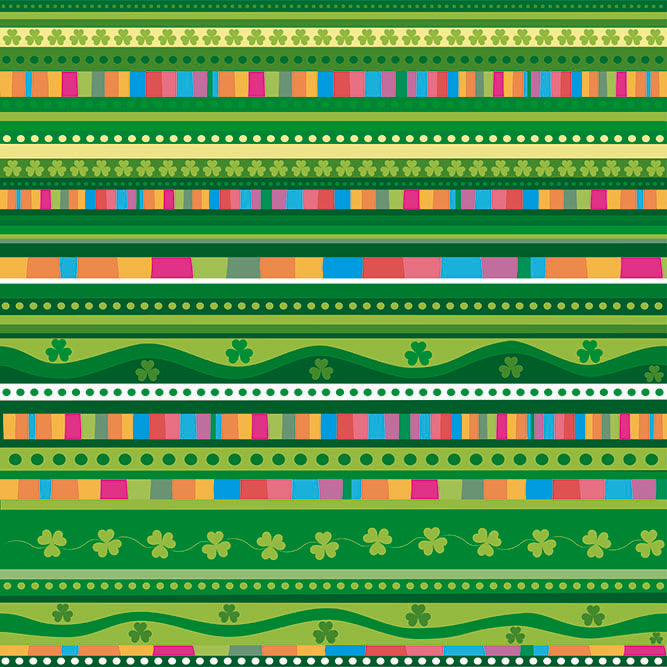 FF2122 Small Celtic Stripe, St Patricks Day - Digital Print 100% Quilting Cotton