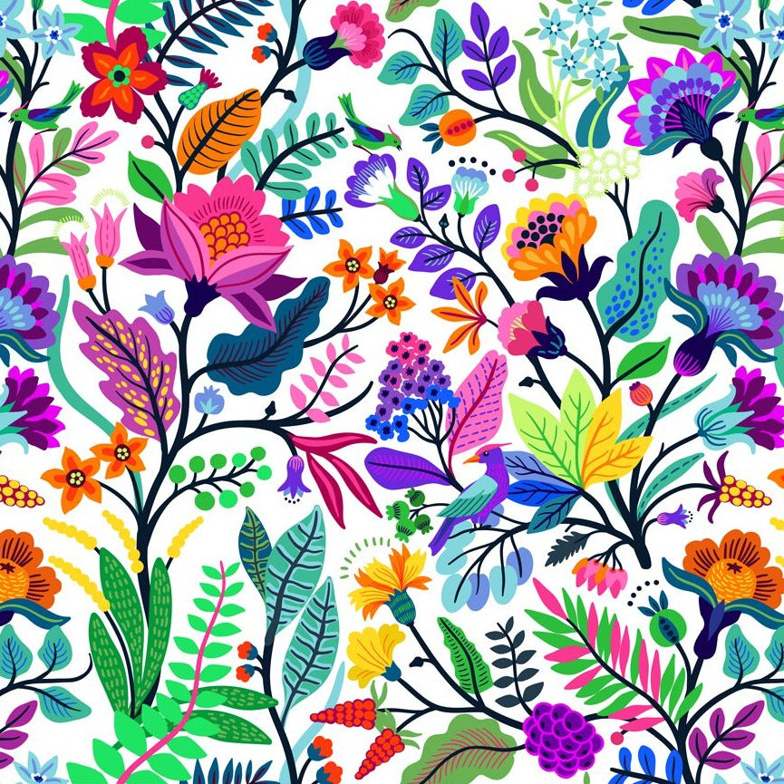 FF2133 Bright Florals - Digital Print 100% Quilting Cotton