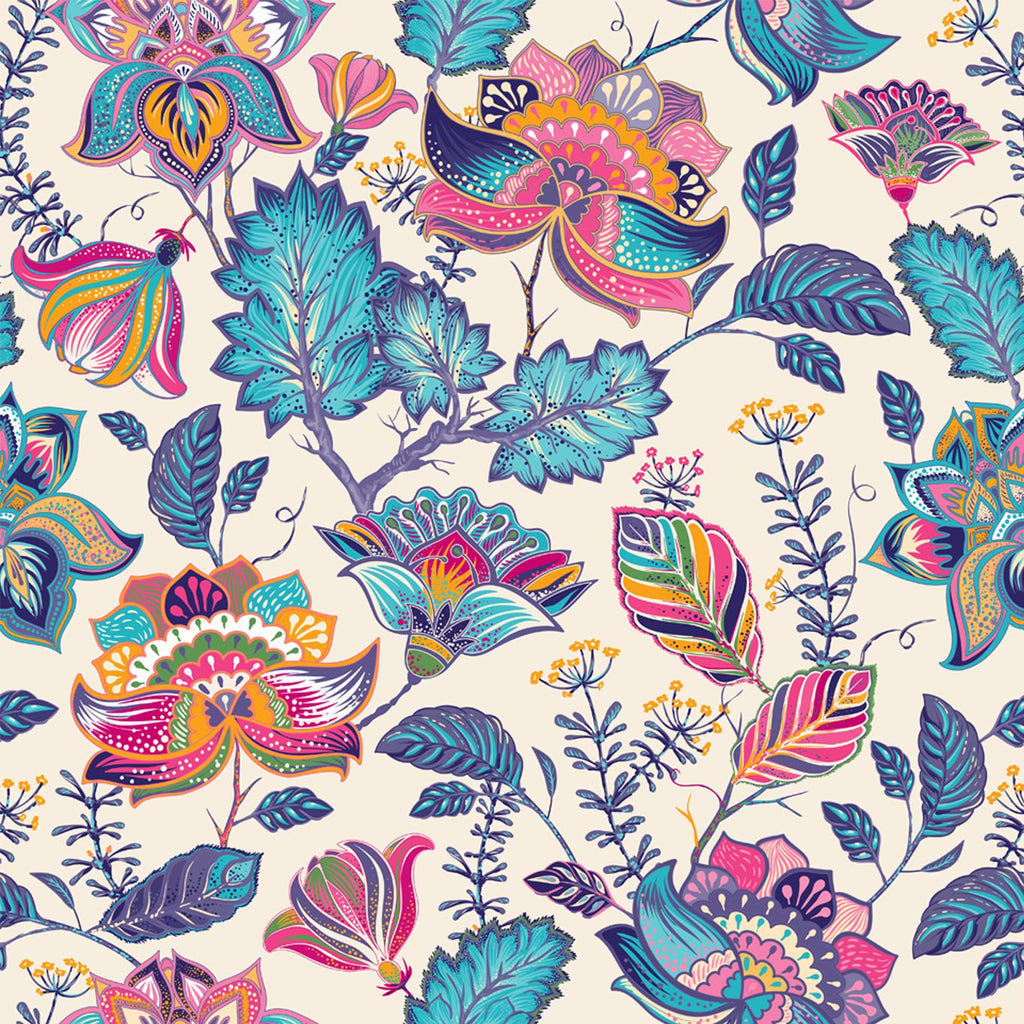 FF2162 Colourful Leaves - Digital Print 100% Quilting Cotton