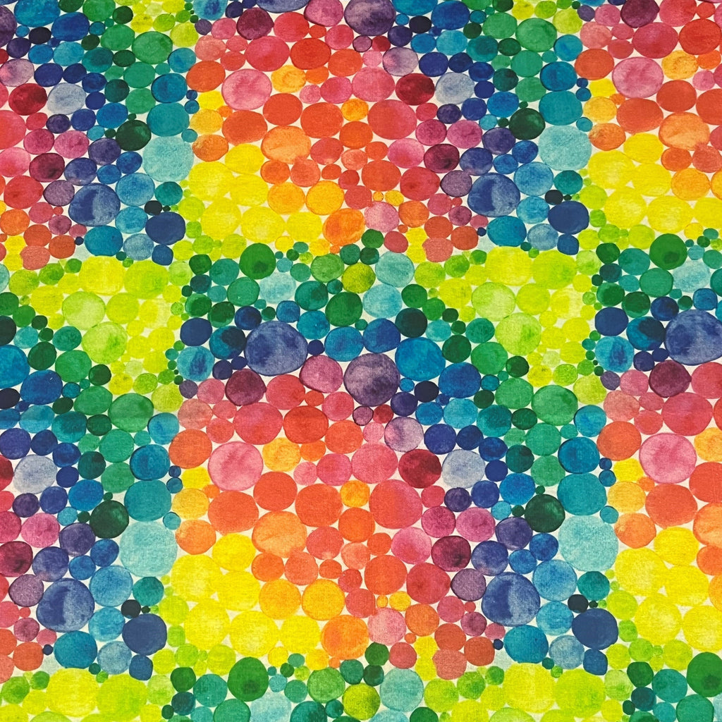 FF2262 Rainbow Circles - Digital Print 100% Quilting Cotton