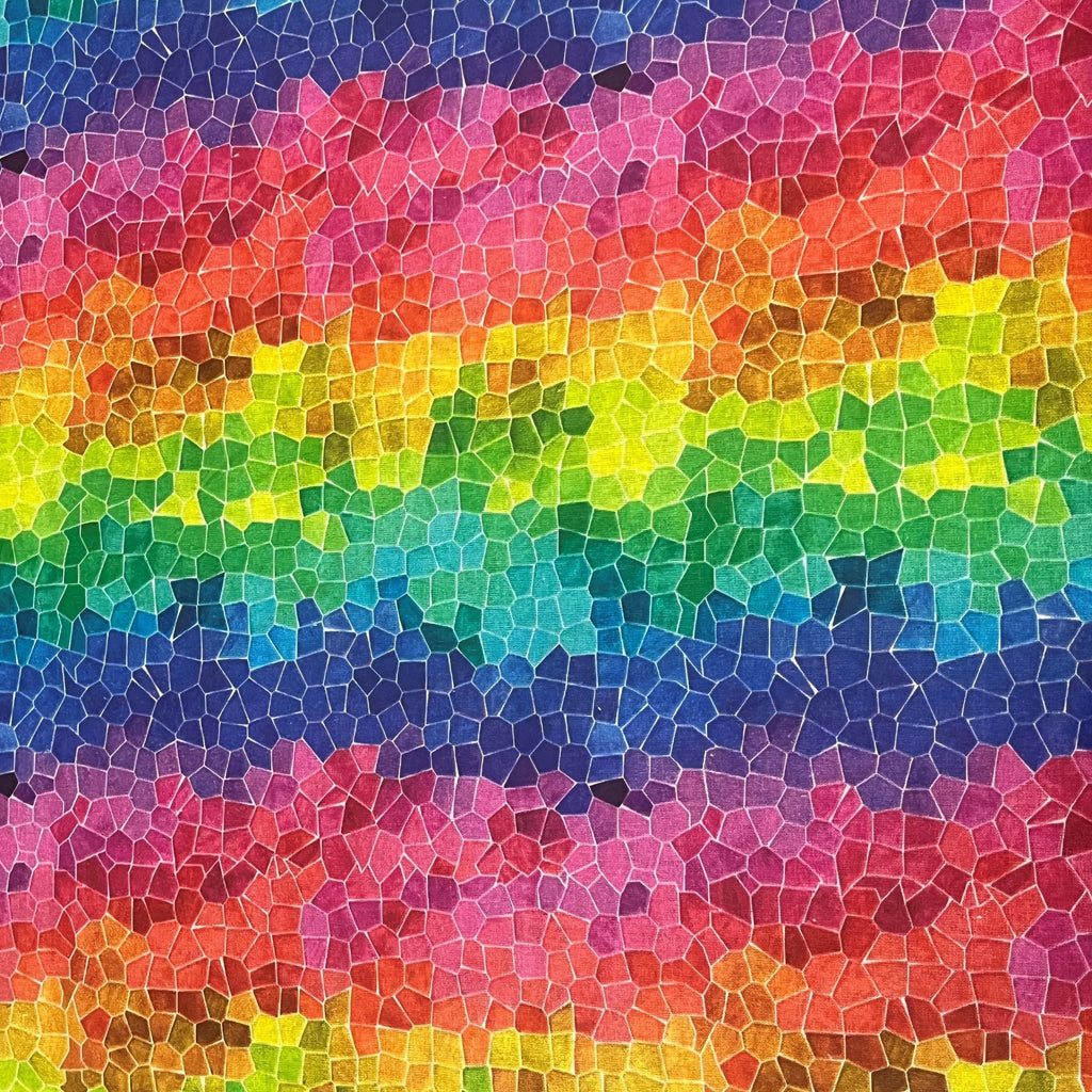 FF2264 Rainbow Mosaic - Digital Print 100% Quilting Cotton