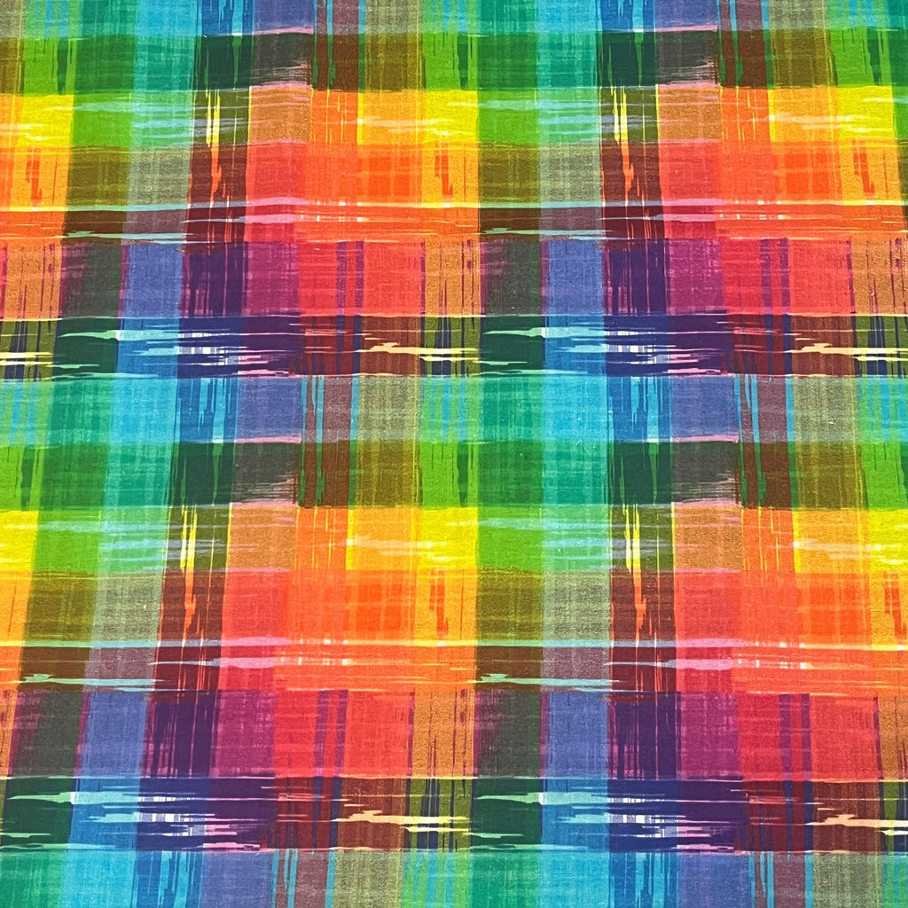 FF2265 Rainbow Tartan - Digital Print 100% Quilting Cotton