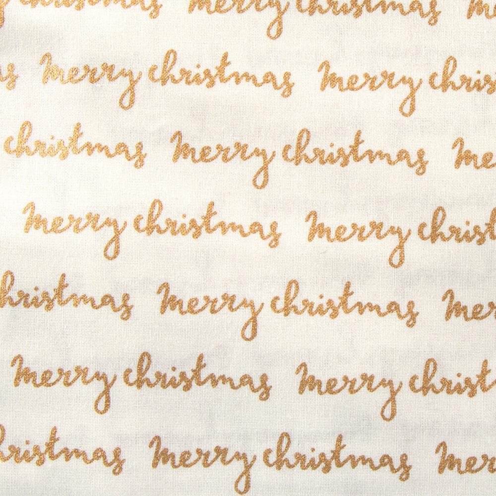 FX101 - Merry Christmas Lacquer Foiled 100% Quilting Cotton, Approx. 44" (112cm) Wide