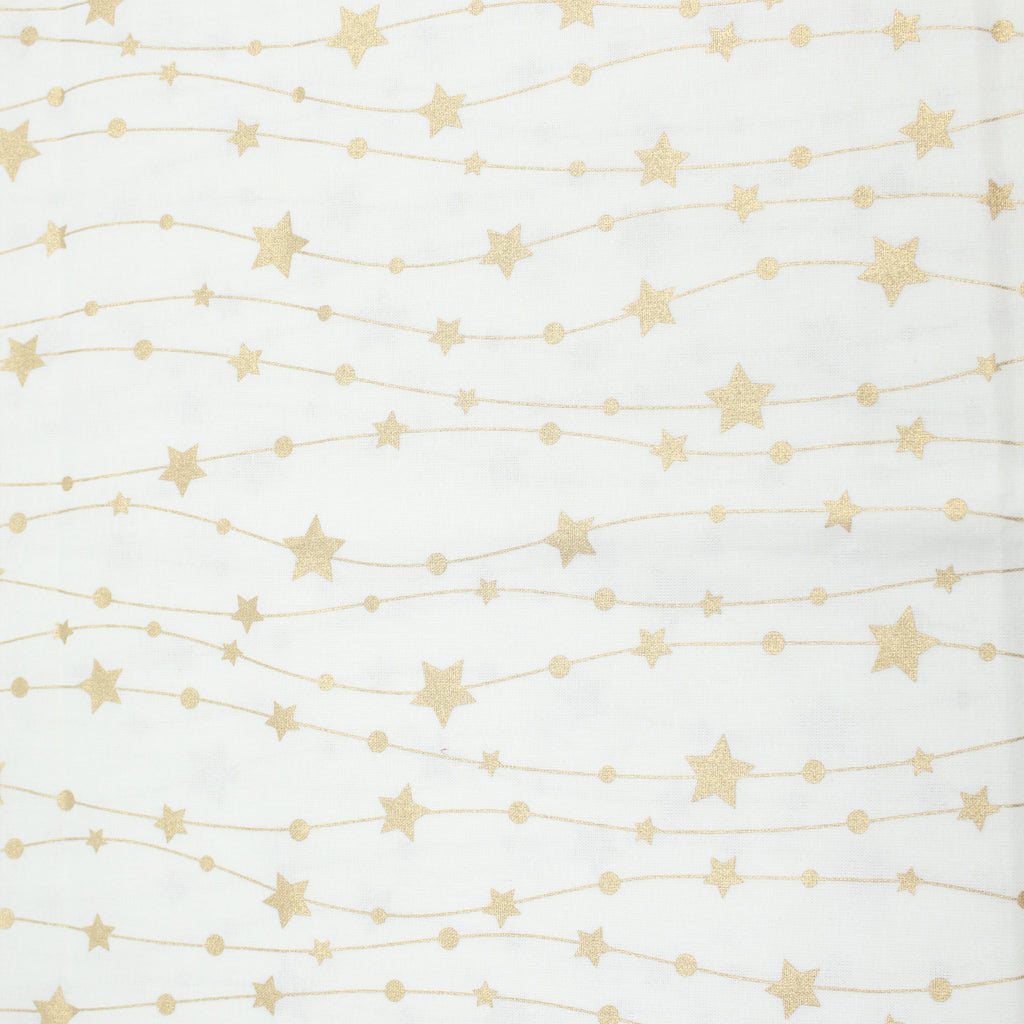 FX114 - Spots & Stars Christmas Lacquer Foiled 100% Quilting Cotton, Approx. 44" (112cm) Wide