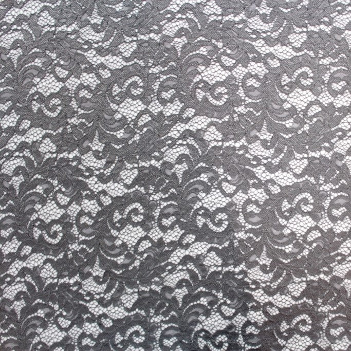 Corded Lace Fabric Black 146cm