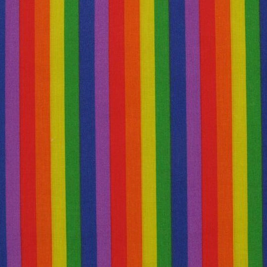 Bright Rainbow Stripes Design:2110 Polycotton Print 65% Polyester 35% Cotton Approx. 44"/112cm