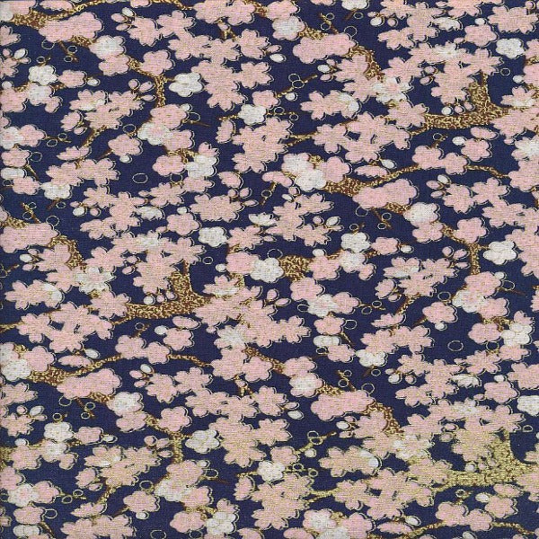 PO264 Japanese Cherry Blossom Metallic 100% Cotton, 58 PO264 Japanese Cherry Blossom Metallic 100% Cotton, 58