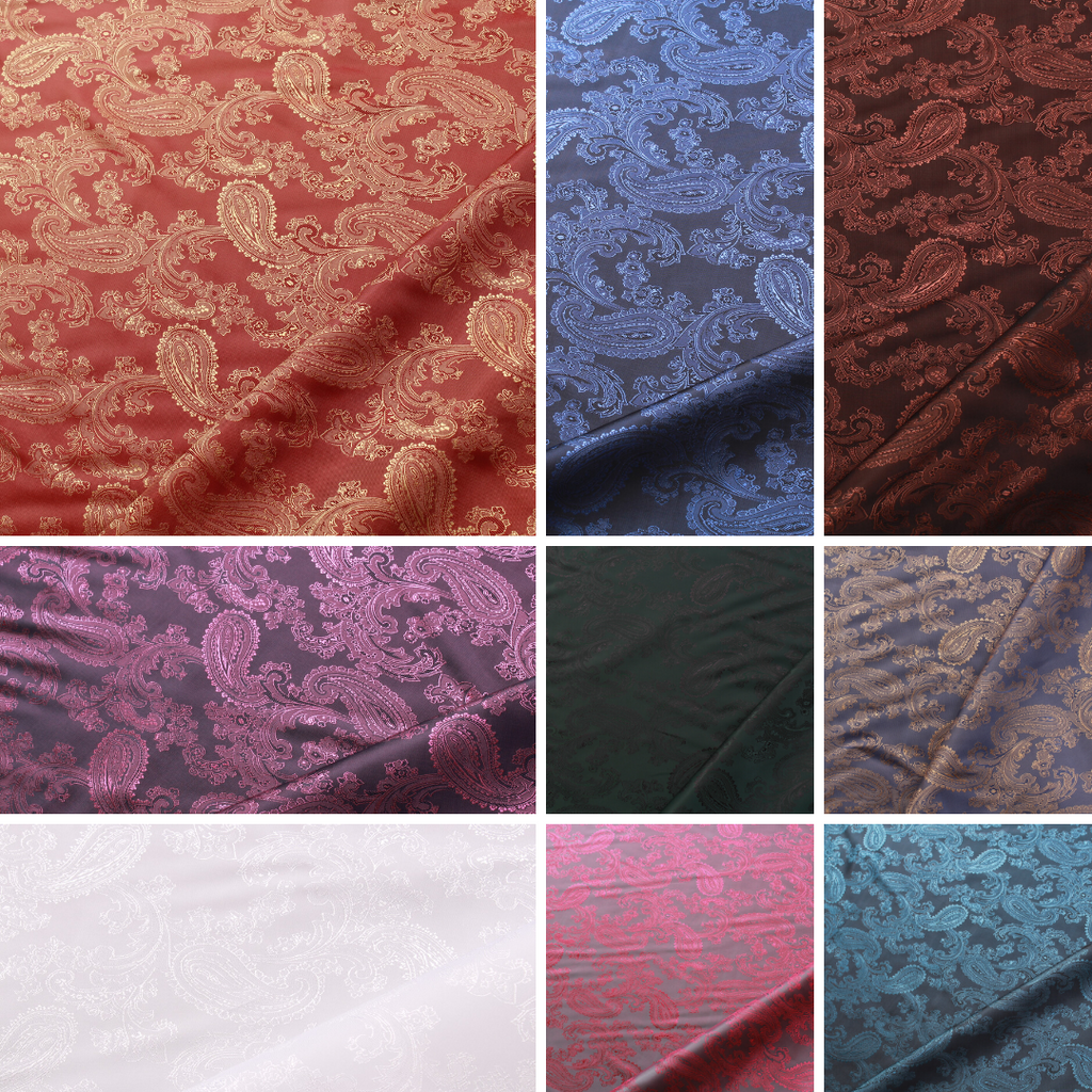 PO48 - Two Tone Paisley Jacquard Lining Fabric 100% Polyester Approx. 57"/145cm